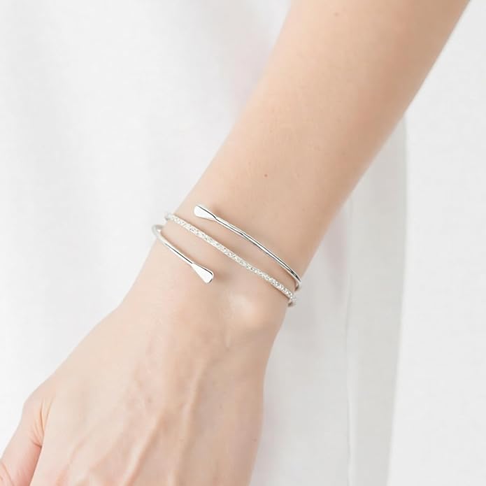 GANDC 8 Pcs Upper Arm Cuff Jewelry for Women Gold Silver Minimalist Arm Cuffs Bangle Band Armlet Adjustable Coil Armband Bracelet Set Jewelry