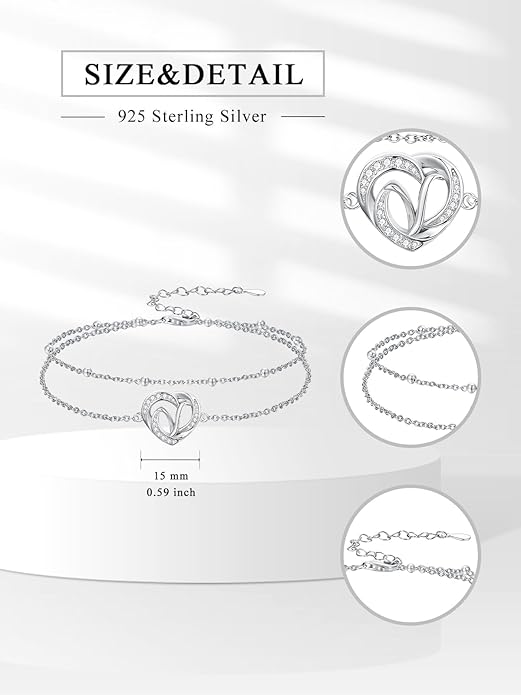 Dorunmo Initial Anklet 925 Sterling Silver Letter A-Z Layered Heart Anklet Beach Jewelry Birthday Gifts for Women