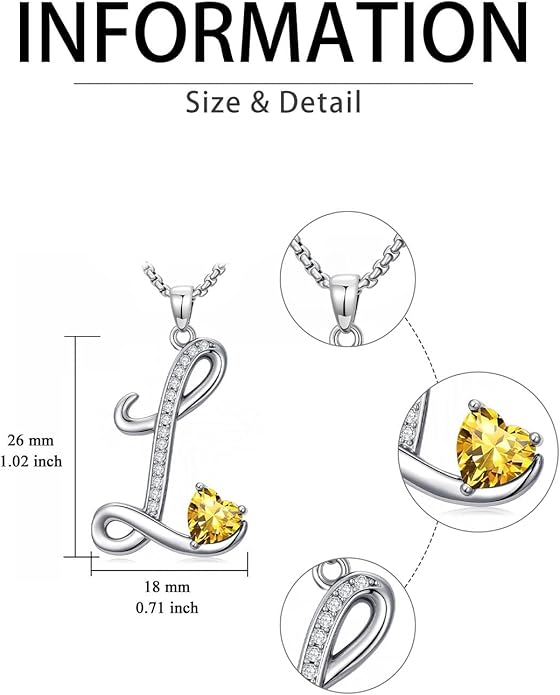 Christmas Gifts for Women Alphabet A to Z Initial Birthstone Pendant Necklaces for Women - 18k White Gold Plated Personalized Name Jewelry Valentine Mothers Day Birthday Gifts for Women Her Girlfriend
