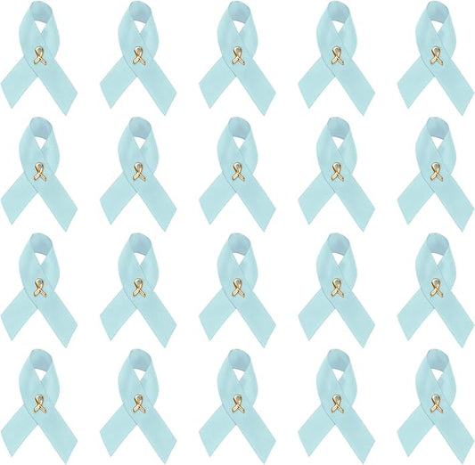 1/2/5/10/25/50/100pcs Satin Awareness Ribbon Pins (Pick your color), for Cancer & Disease Awareness, Bulk Quantities for Fundraising, Events, Gift Giving