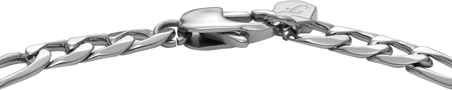 Fossil Men's Plated Stainless Steel Engravable Personalized Gift ID, Chain or Cuff Bracelet for Men