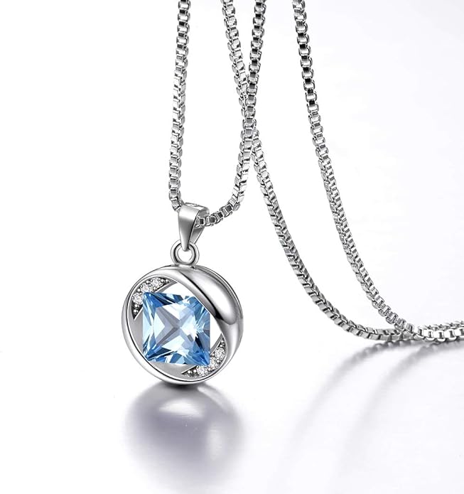 Aurora Tears 925 Sterling Silver 12 Birthstones Necklace/Earring/Ring/Bracelet Women Birthstone Pendant Crystal Fashion Birthday Jewelry Christmas Gift for Girls Women