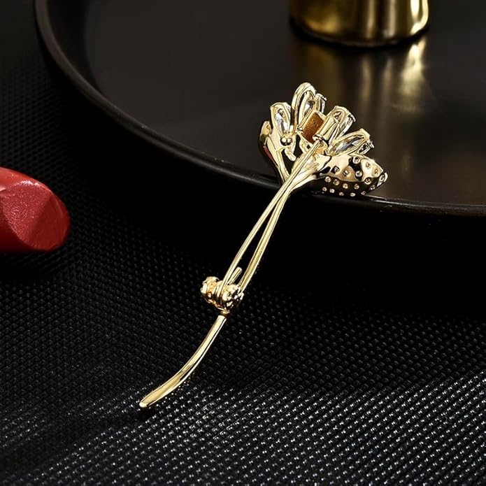 Flower Brooch Pin Rhinestones Pearl Flower Brooches Floral Pin Jewelry for Women Girls