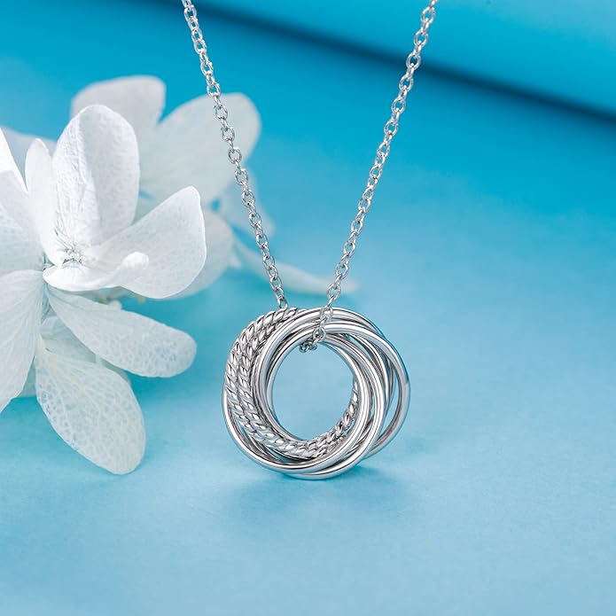 Birthday Gifts for Women Sterling Silver 30th 40th 50th 60th 70th 80th 90th Birthday Necklace For Her 3 4 5 6 7 8 9 Decade Jewelry 30 40 50 60 70 80 90 Years Old