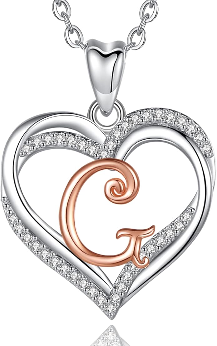 INFUSEU Unique Initial Necklaces for Women Girls Small Heart Letter Jewelry, Meaningful Personalized Gifts