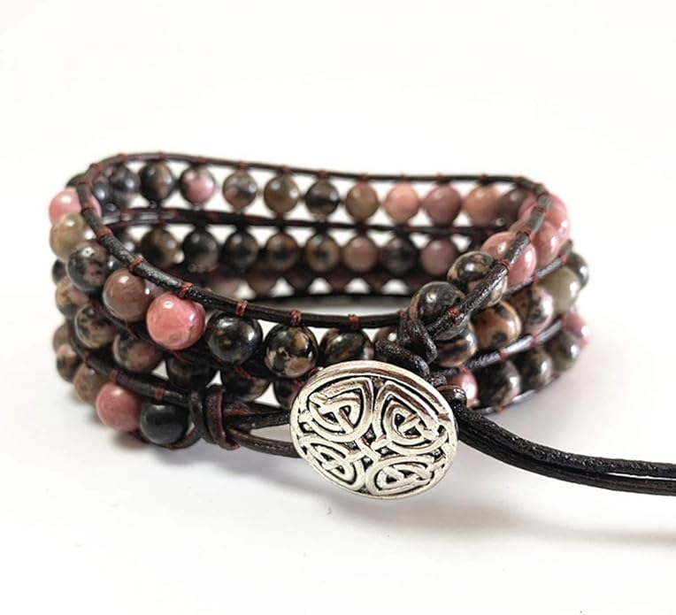 ZOSOJONA Boho Wrap Bead Bracelet for Women - Handmade Adjustable Natural Stone Beaded Bracelets Rope Yoga Healing Bracelet Bangle Hippie Jewelry