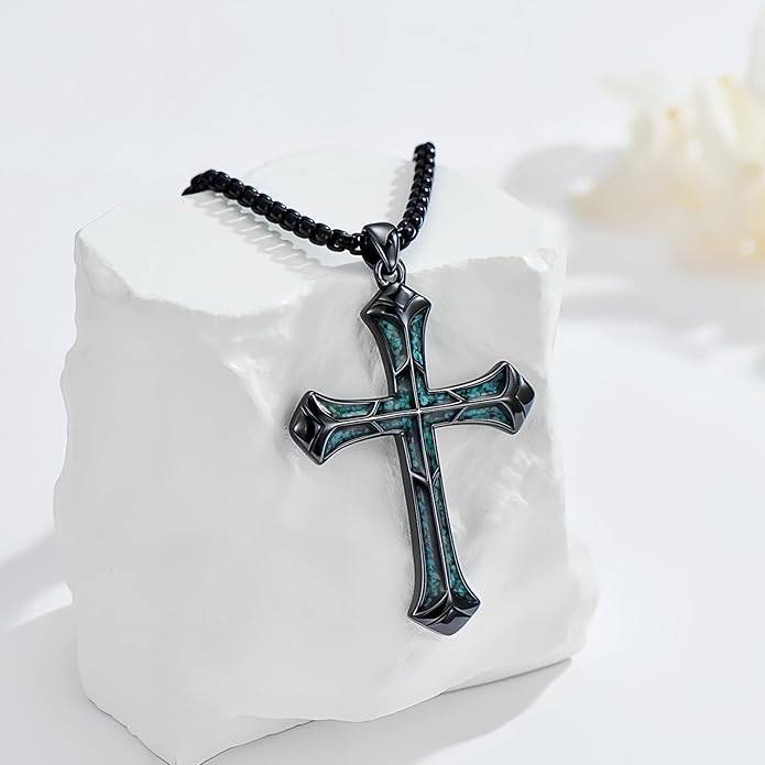 Cross Necklace for Men 925 Sterling Silver Celtic Cross Pendant Christian Jewelry Religious Christmas Gifts for Women