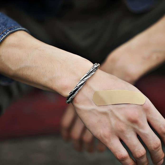 Kim Carrey S925 Sterling Silver Bracelet, Open Bangle Cuff Design, Men's Stacked Bracelets Gift Jewelry for My Man