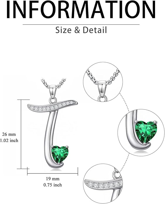 Christmas Gifts for Women Alphabet A to Z Initial Birthstone Pendant Necklaces for Women - 18k White Gold Plated Personalized Name Jewelry Valentine Mothers Day Birthday Gifts for Women Her Girlfriend