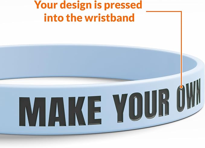 Custom Wristbands For Events, Fundraisers & Promotions | Add Text, Icons, & Logos | Bulk Rubber Bracelets | Classic 1/2” | 100% Silicone