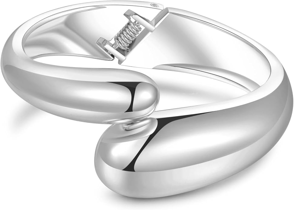 Bangle Bracelets for Women | 14K Gold Plated Trendy Wide Bracelets | Hinged Arm Cuff Bangles Chunky Bracelet for Women