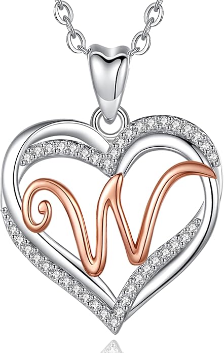 INFUSEU Unique Initial Necklaces for Women Girls Small Heart Letter Jewelry, Meaningful Personalized Gifts