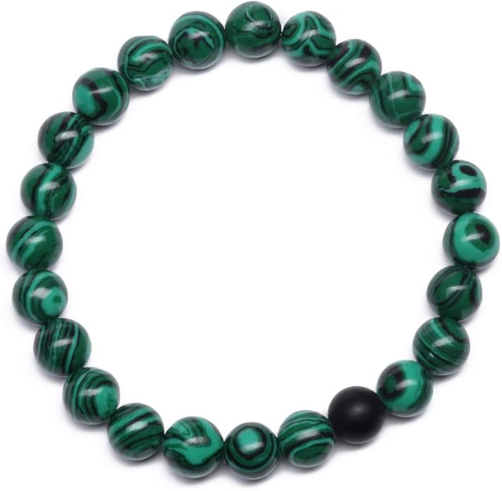 MengPa Mens Beaded Bracelets Couples Matching Bracelet Set Lava Rock Beads for Women Stone Jewelry