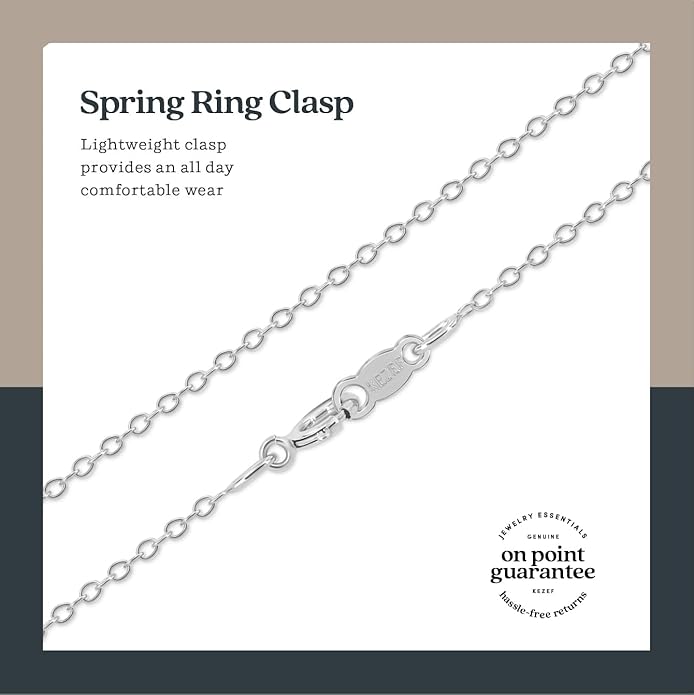 KEZEF 1mm 925 Sterling Silver Necklace for Women | 16-36 inch long Silver, 18k Gold, Rose Gold Necklaces for Women - Made In Italy Real Cable Chain Jewelry | Dainty cadena de plata s925 para mujer