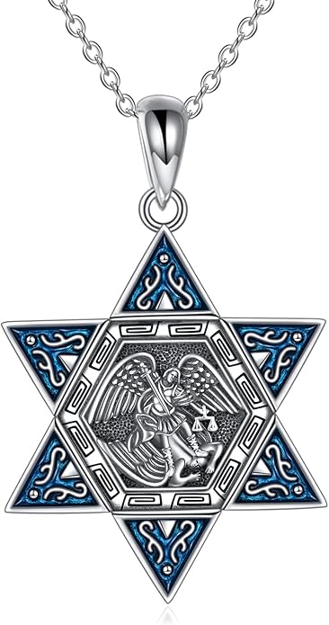 YFN Patron Saint Necklace Sterling Silver Amulet Medal Pendant Religious Protector Jewelry Gifts for Women Men