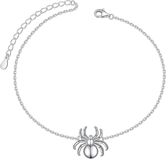 Anklet for Women S925 Sterling Silver Adjustable Foot Evil Eye Starfish Heart Bead Butterfly Celtic Knot Cross Multilayer Layered Ankle Bracelet Jewelry