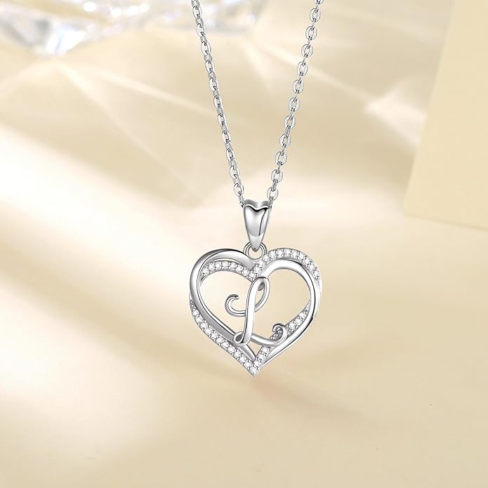 INFUSEU Unique Initial Necklaces for Women Girls Small Heart Letter Jewelry, Meaningful Personalized Gifts