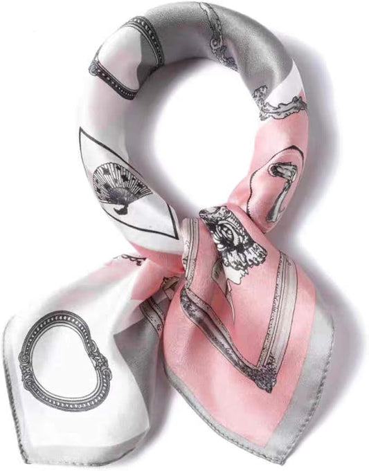 ANDANTINO 100% Mulberry Silk Square Scarf for Hair-25.6" X25.6'' Women Men Natural Silk Neckerchief Digital Printed Headscarf