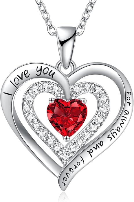 REDBEE Necklaces for Women Birthstone Heart Necklace Jewelry for Wife Girlfriend Woman Necklace