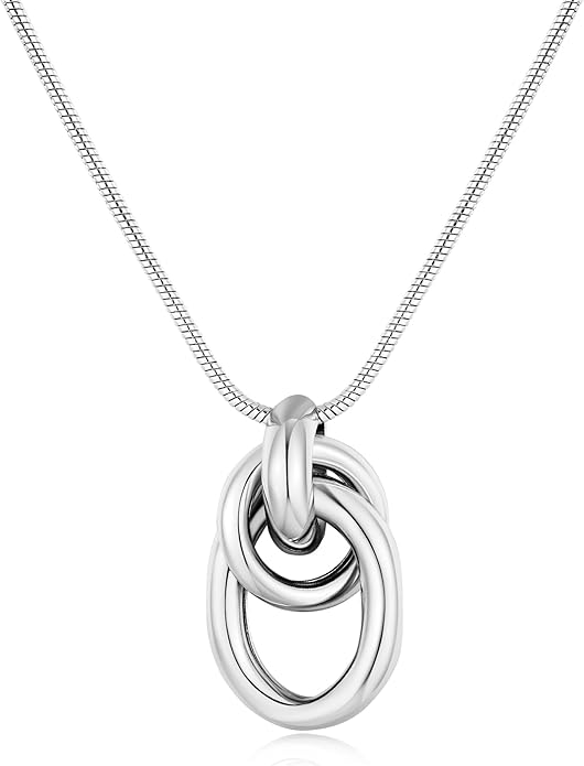 Gold Knot Pendant Necklace for Women Statement Gold Necklace 14K Gold Plated Knot Choker Trendy Jewelry