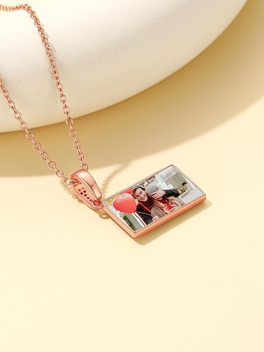 Supcare Locket Necklace That Holds Pictures-Engraved Photo Pendant Custom Jewellery Gifts for Men Women (with Jewellery Gift Box)