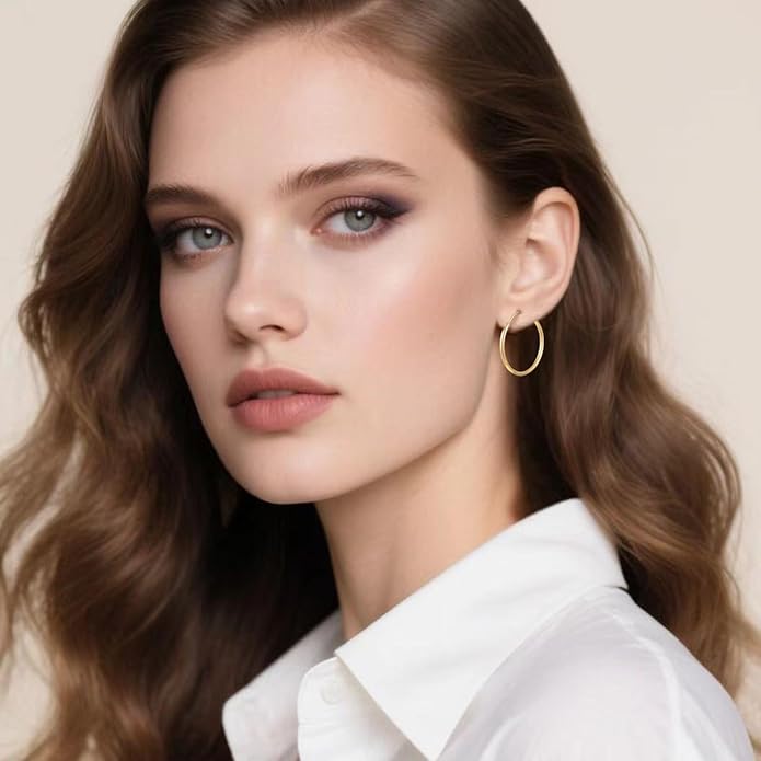 3 Pairs Small Gold Hoop Earrings Stack|Huggie Earring for Women|Non Tarnish Hypoallergenic Jewelry suitable for daily commuting, work, and gatherings