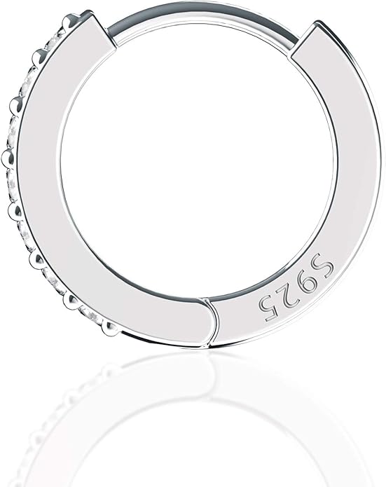 SWEETV 925 Sterling Silver Huggie Hoop Earrings for Women Girls-Tiny Small Cartilage Hoop Earring