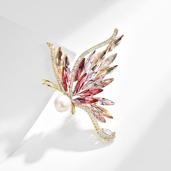 Animal Brooch for Women Girls 18k Gold Plated Animal Brooch Pin Rhinestone Animal Brooch Lapel Pin Jewelry Thanksgiving Day Birthday Wedding Gifts for Mom Wife