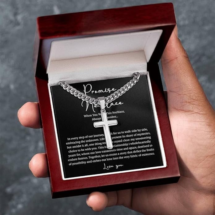 VIRAGIL To My Man Necklace Chain for Men, Silver Stainless Steel Chain Jewelry, Romantic Gift from Partner for Birthday Valentine or Everyday Wear with Meaning