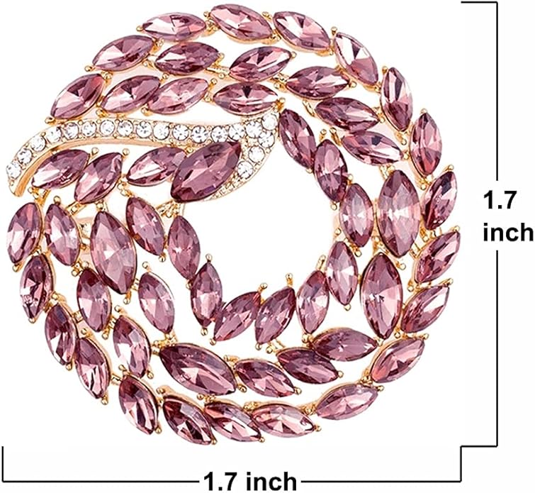Brooch Pins for Women Girls Fashion Flower Crystal Rhinestone Pearl Jewelry