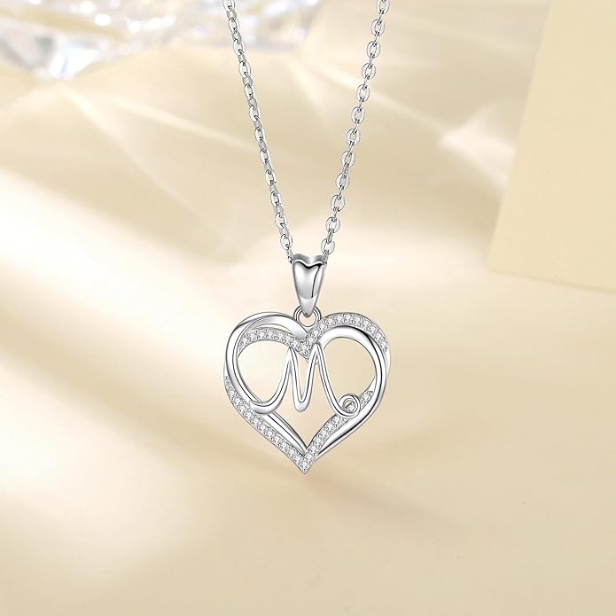 INFUSEU Unique Initial Necklaces for Women Girls Small Heart Letter Jewelry, Meaningful Personalized Gifts