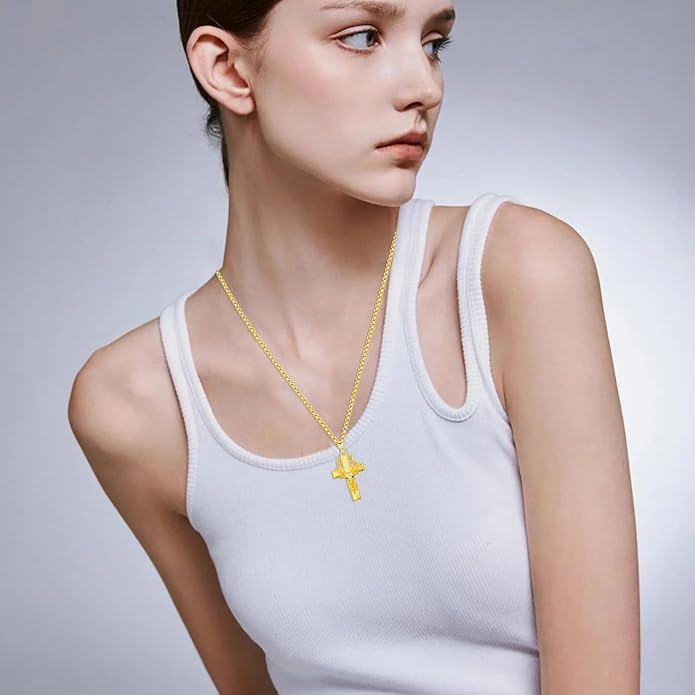 YEESIA Cross Necklace for Men Women 925 Sterling Silver Christian Pendant Religious Jewelry Gift for Men Women.
