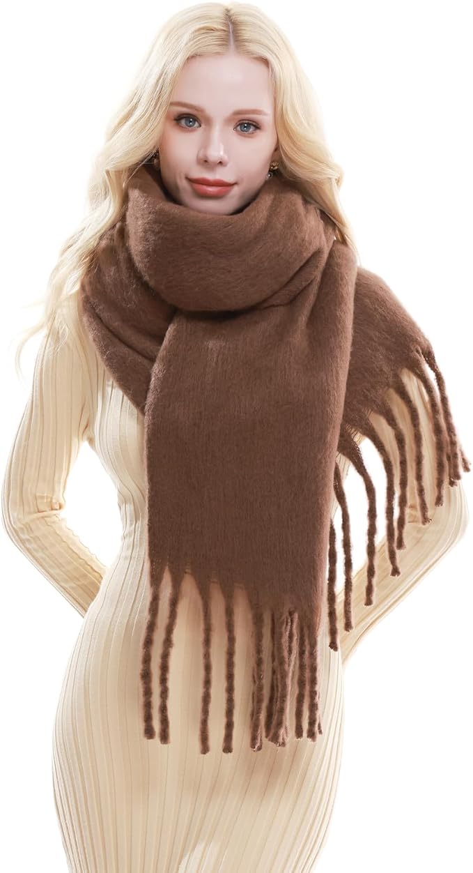 RIIQIICHY Chunky Scarf for Women Winter Warm Thick Scarves Oversized Blanket Scarf