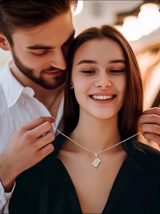 Supcare Locket Necklace That Holds Pictures-Engraved Photo Pendant Custom Jewellery Gifts for Men Women (with Jewellery Gift Box)