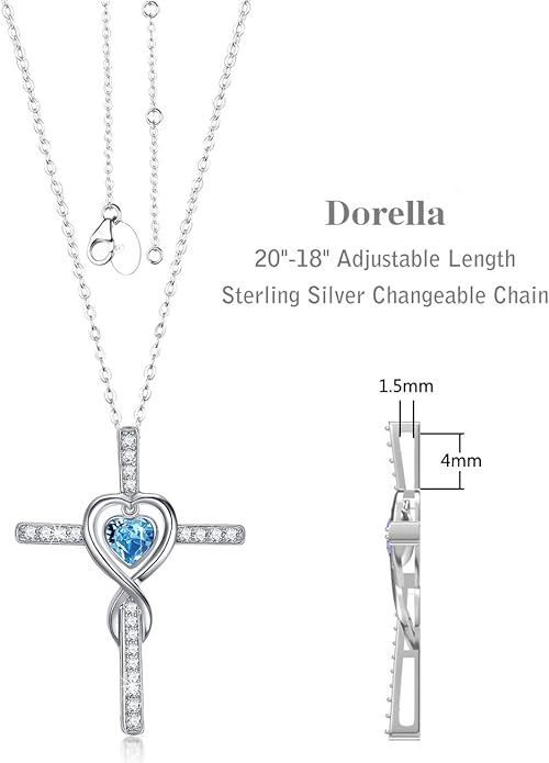 Dorella Love Infinity Christmas Jewelry for Women Birthday Gifts Wife Mom December January Birthstones Blue Topaz Garnet and More Stones Jewelry 925 Sterling Silver