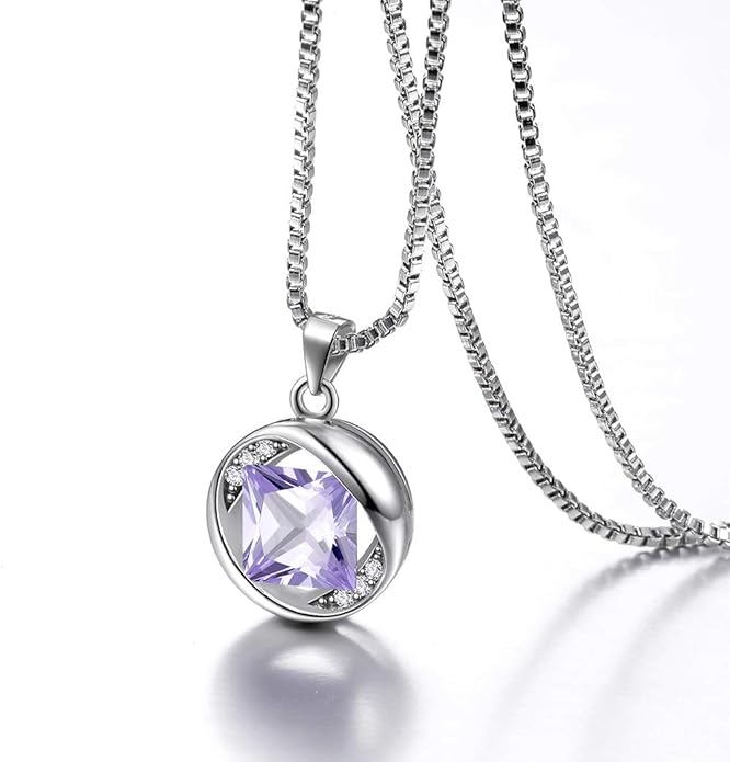 Aurora Tears 925 Sterling Silver 12 Birthstones Necklace/Earring/Ring/Bracelet Women Birthstone Pendant Crystal Fashion Birthday Jewelry Christmas Gift for Girls Women
