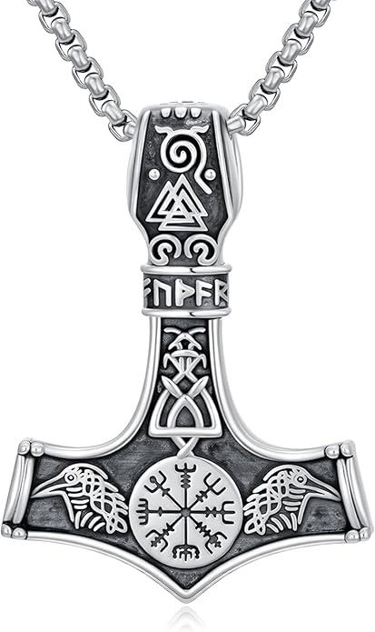 KoyeKei Viking Necklace for Men 925 Sterling Silver Viking Norse Pagan Jewelry Gifts for Women