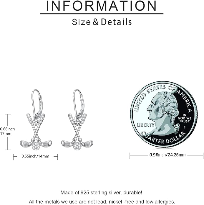 JUSTKIDSTOY 925 Sterling Silver Ball Earrings Sports Leverback Dangle Drop Earrings Jewelry Gifts for Women Girls