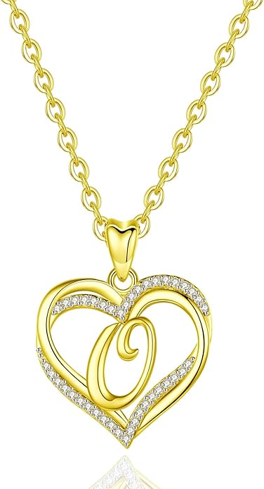 INFUSEU Unique Initial Necklaces for Women Girls Small Heart Letter Jewelry, Meaningful Personalized Gifts