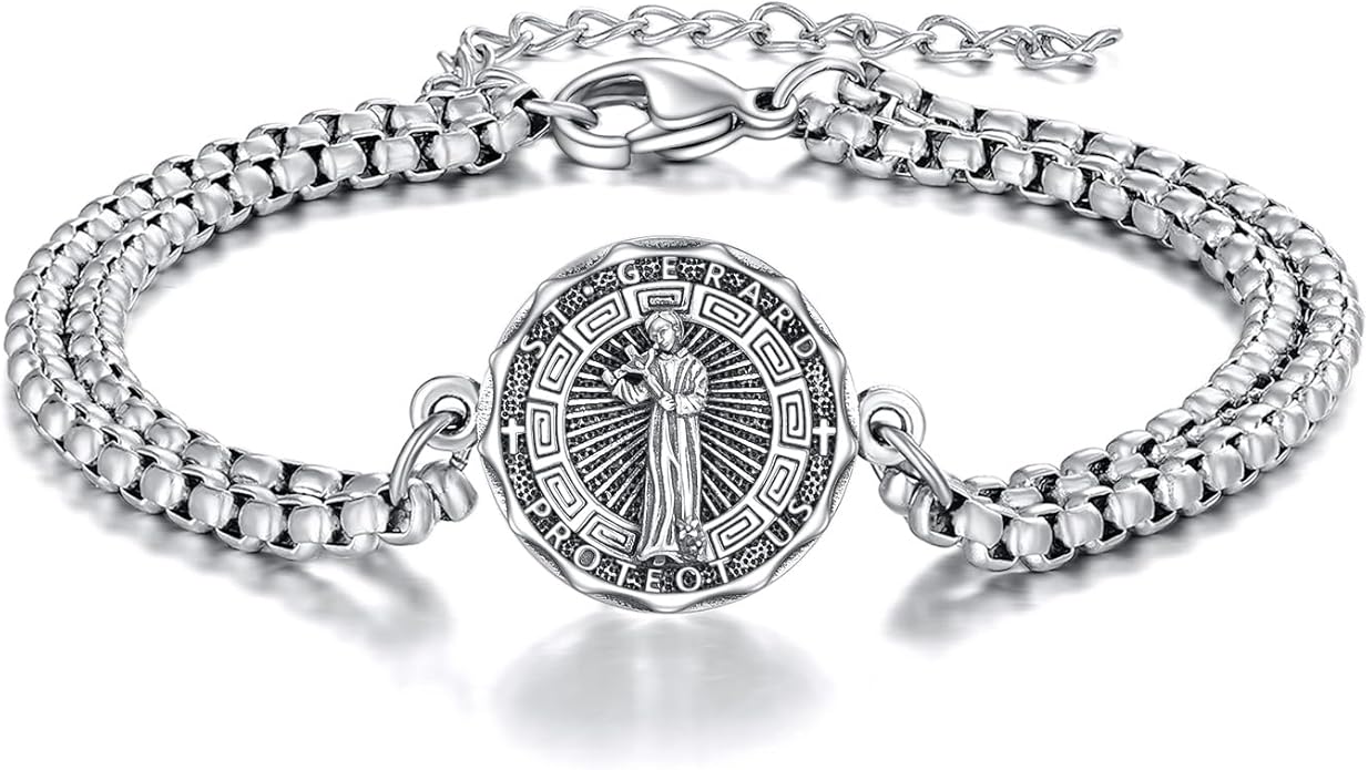 YFN Patron Saint Bracelet Sterling Silver Religious Protector Bracelet Jewelry Gift for Women Men