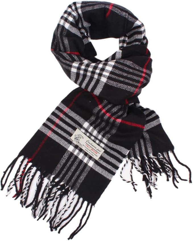 TZ Promise Tartan Plaid Cashmere Feel Classic Soft Luxurious Winter Scarf For Men Women