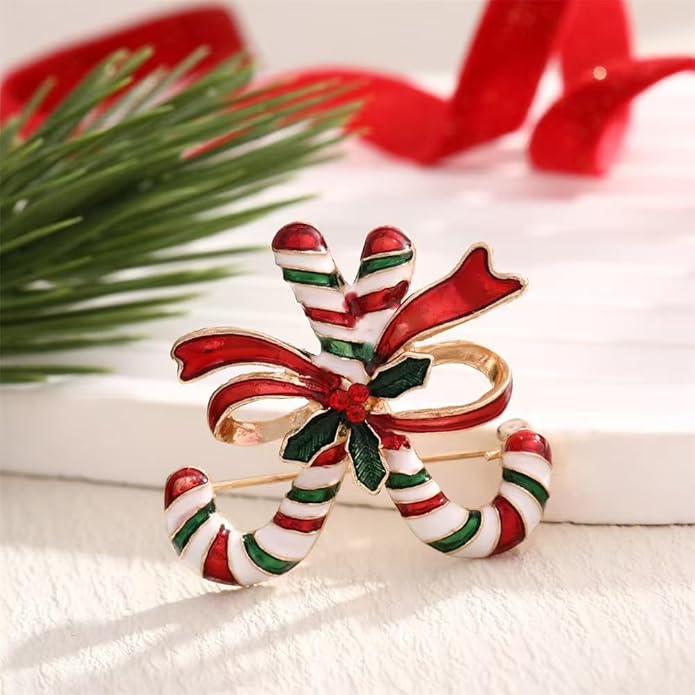 ONLYJUMP Christmas Bell Brooch Pins for Women Girls Lovely Crystal Christmass Tree Snowflake Bell Reindeer Snowman Brooches Colorful Xmas Enamel Pins Holiday Party Gift