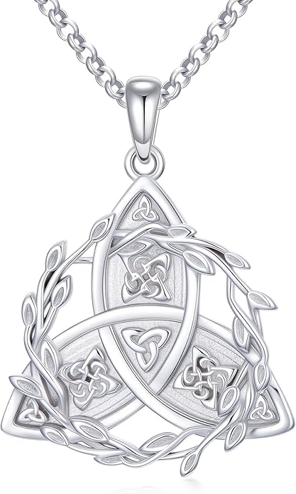 Seiyang 925 Sterling Silver Mustard Seed/Cross/Star of David/Triquetra Trinity Knot/Celtic/Claddagh Necklace Christian/Irish Jewelry Gifts for Women Mom Her