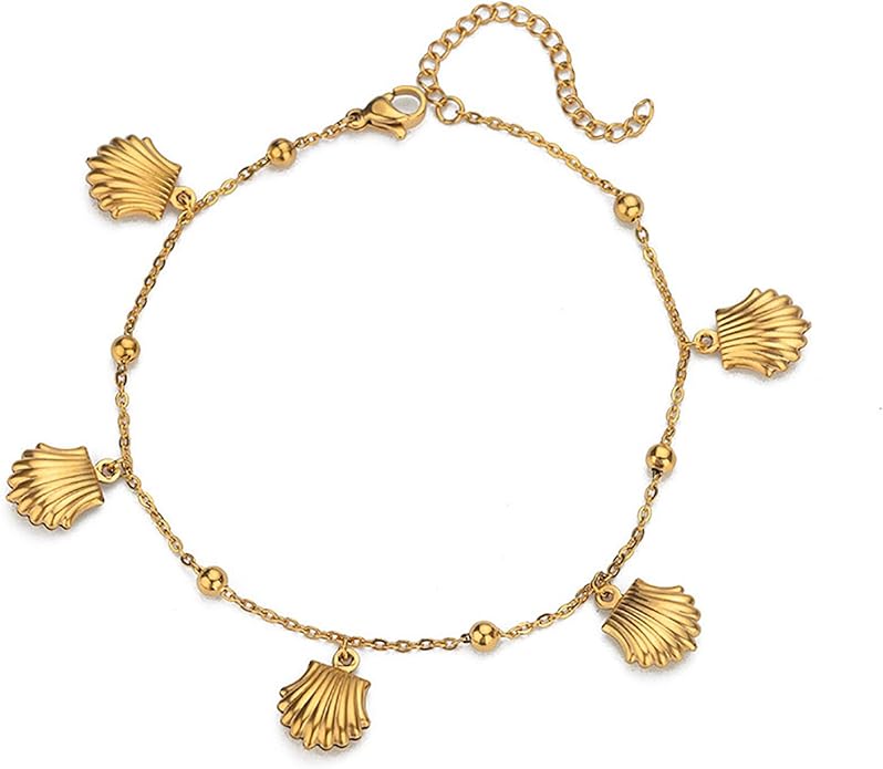 Lit Wall Gold Anklets for Women 18K Gold Plated Adjustable Summer Simple Foot Jewelry Ankle Bracelet for Women