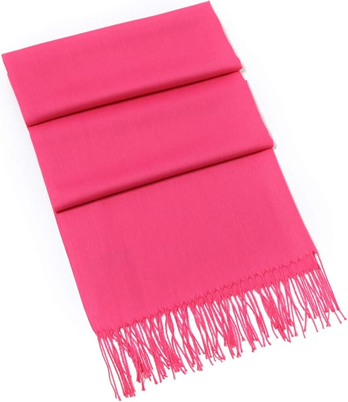 Cindy & Wendy Pashmina Shawls and Wraps Large Scarfs for Women Wedding Party Bridal Long Fashion Solid Shawl Wrap Fringes
