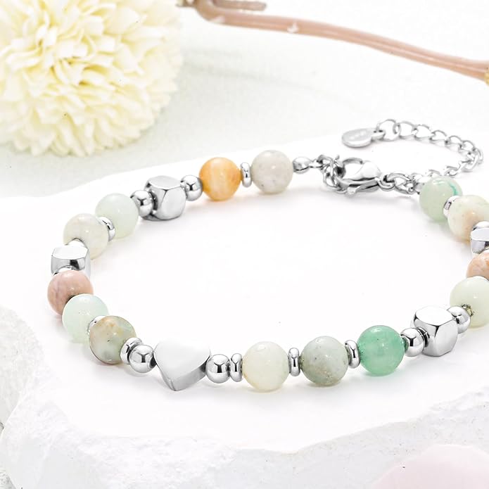 Desimtion Healing Natural Stone Bracelets for Women Girls, Sometimes You Forget You're Awesome -Christmas Gifts for Women Teen Girls, Best Friend Birthday Gifts for Women Friendship Bracelets