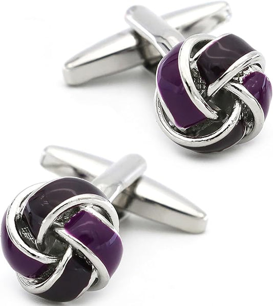 Jonwo Knot Cufflinks in Gift Box Cuff Links for Men Lady Daily Wear Business Wedding Party Tuxedo Shirt Birthday Gift