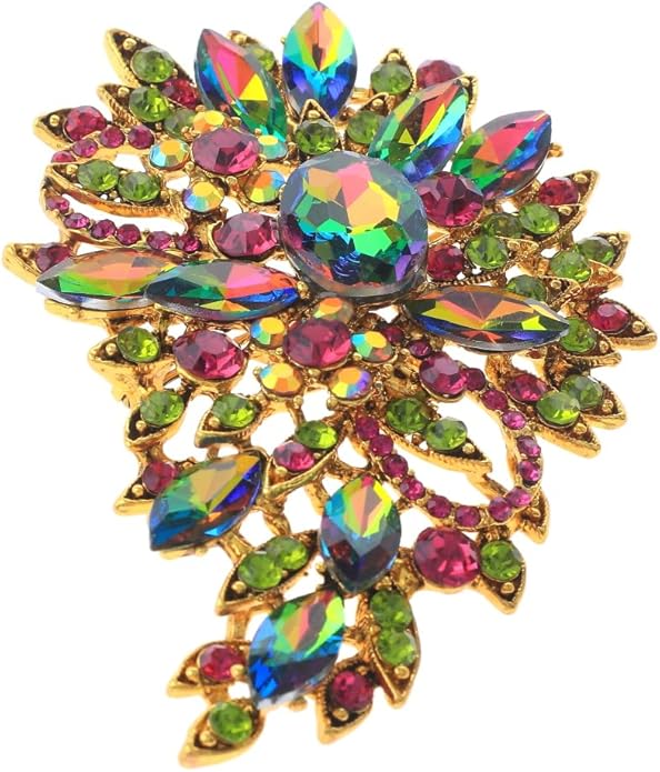 Crystal Flower Brooch