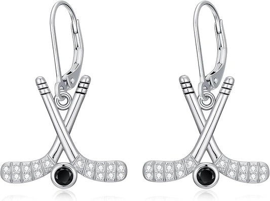 JUSTKIDSTOY 925 Sterling Silver Ball Earrings Sports Leverback Dangle Drop Earrings Jewelry Gifts for Women Girls