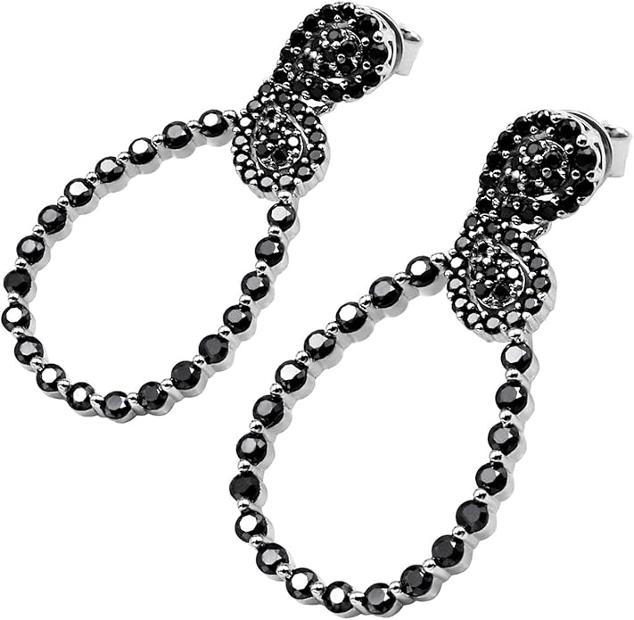 Moissanite Hoop Earrings for Women, S925 Sterling Silver, 18K White Gold Plated, D Color VVS1